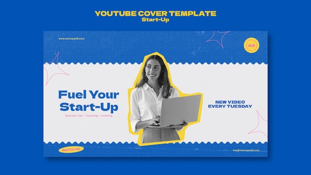 Startup youtube cover card design template