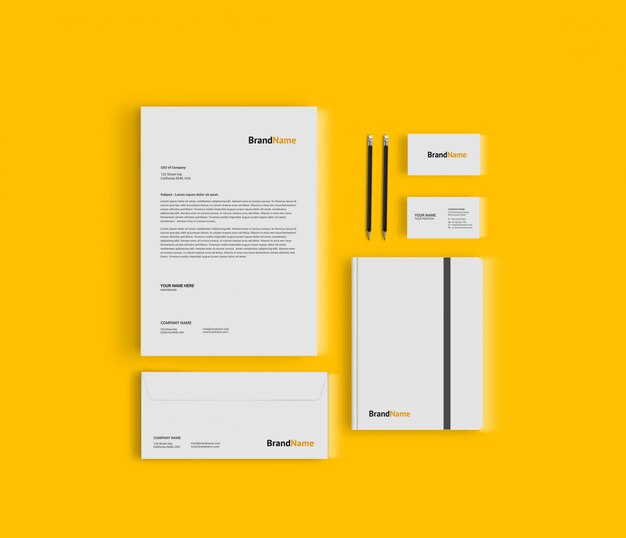 Download Free Psd Yellow Envelope Mock Up Yellowimages Mockups