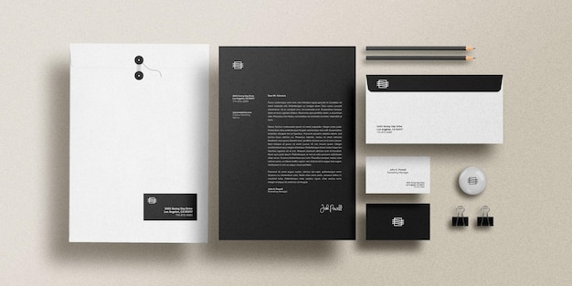 Stationary set mockup