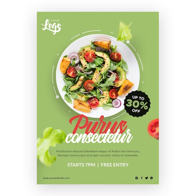 PSD gratuito cartoleria bio e cibo sano