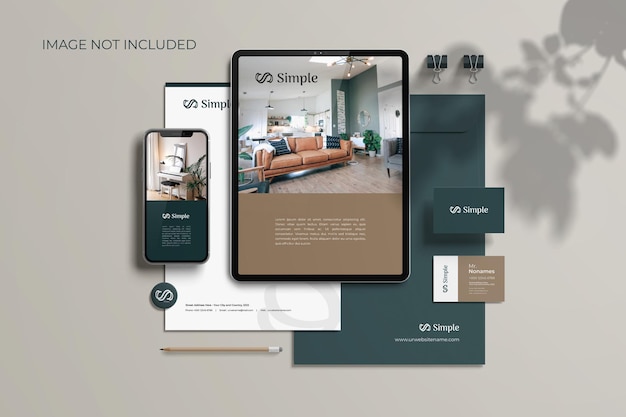 Stationery branding - mockup scene creator
