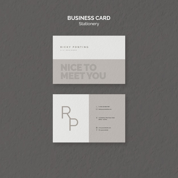 Free PSD stationery business card template theme