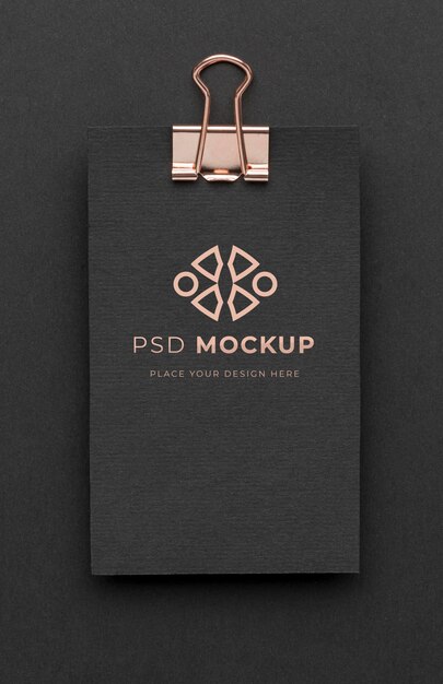 Stationery dark and copper mockup