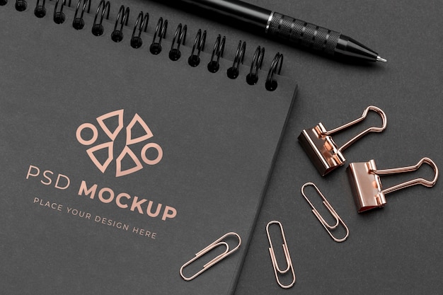 Stationery dark and copper mockup