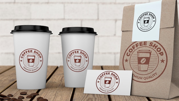 Stationery mockup for coffee shop