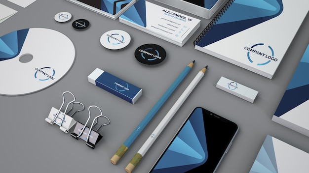 Stationery mockup from close