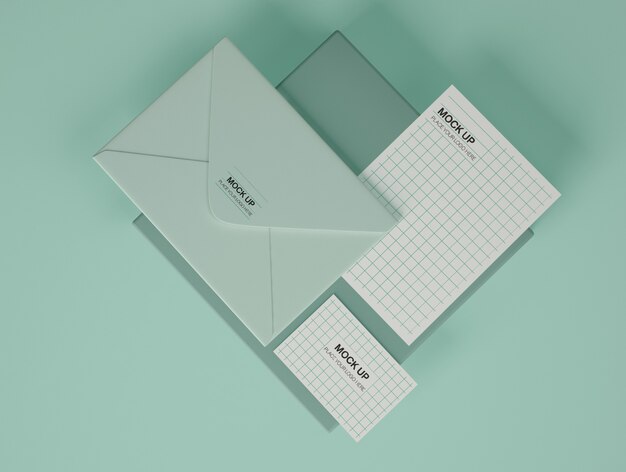 Download Premium Psd Stationery Mockup With Business Card Envelope And Postcard PSD Mockup Templates