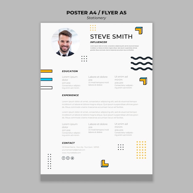 Free PSD stationery poster template curriculum vitae