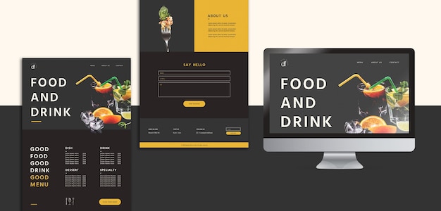 Free PSD stationery restaurant menu template