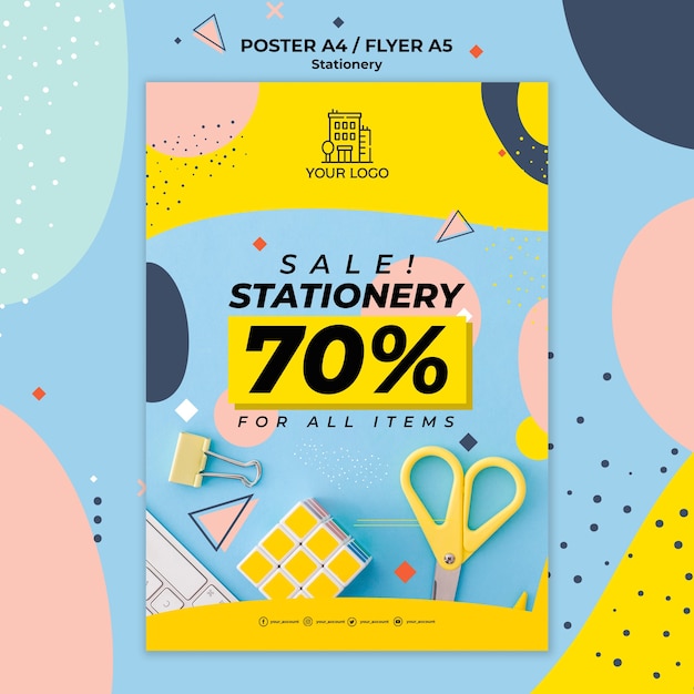 Free PSD stationery sales poster print template