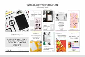 無料PSD 文房具店instagramストーリーテンプレート
