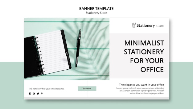 Free PSD stationery store template banner