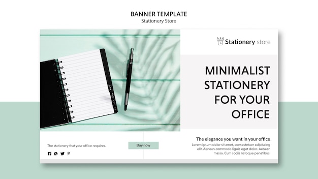 Banner modello negozio di cancelleria