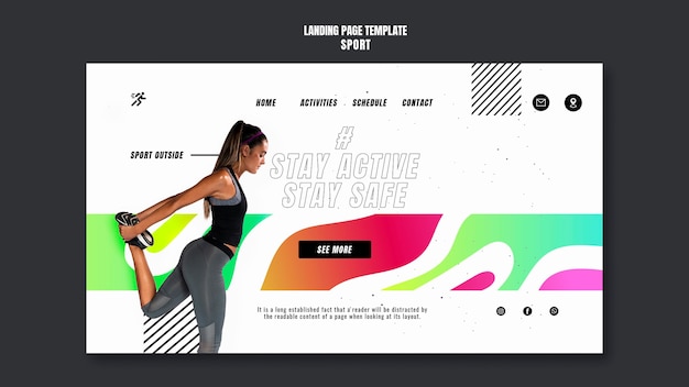 Stay active landing page template