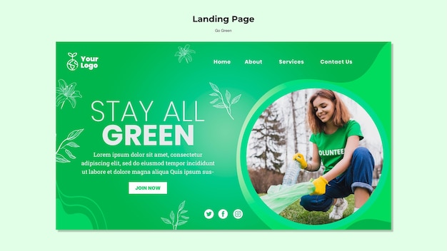 Stay all green landing page template