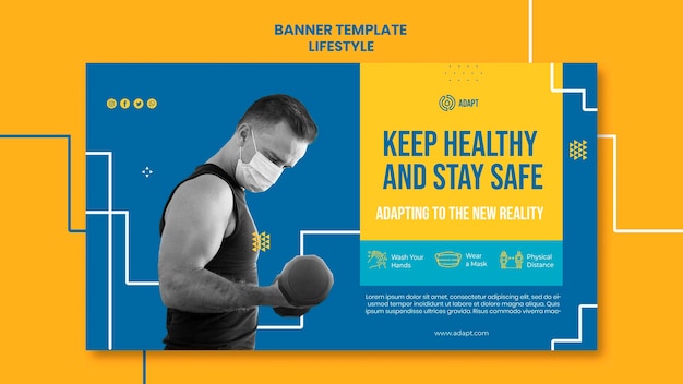 Stay healthy banner template