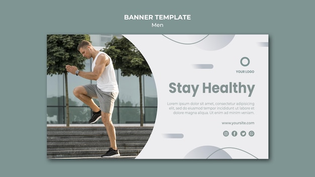 Stay healthy banner web template