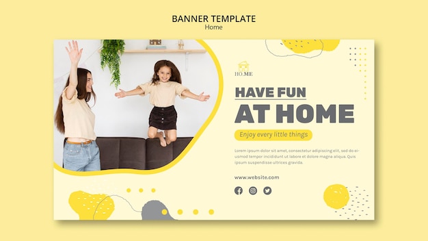 Stay at home banner template