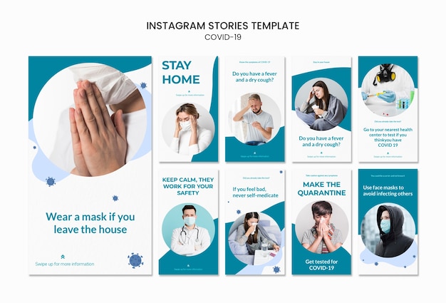Stay home covid-19 instagram stories template