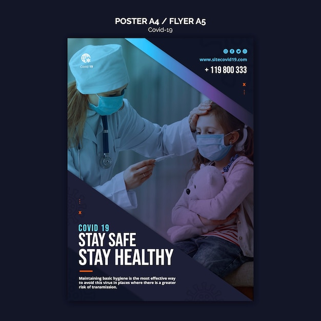 stay safe and healthy poster template