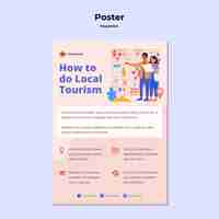 Free PSD staycation concept poster template