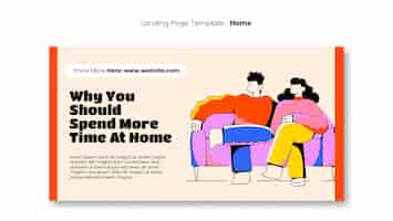 Free PSD staying at home landing page template