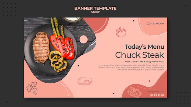 Free PSD steak banner theme