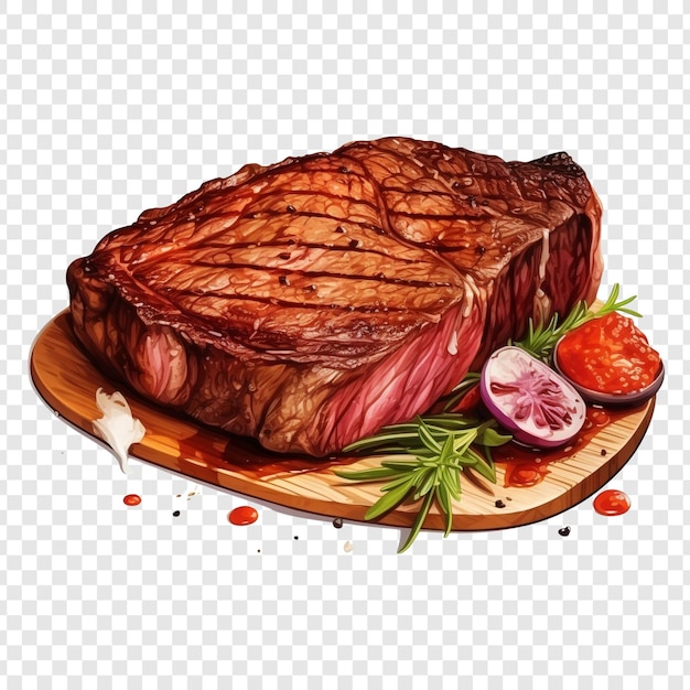 Free PSD steak isolated on transparent background