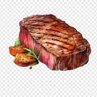 Free PSD steak isolated on transparent background