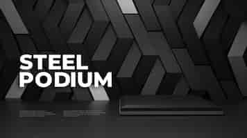 Free PSD steel siver pattern podium product display