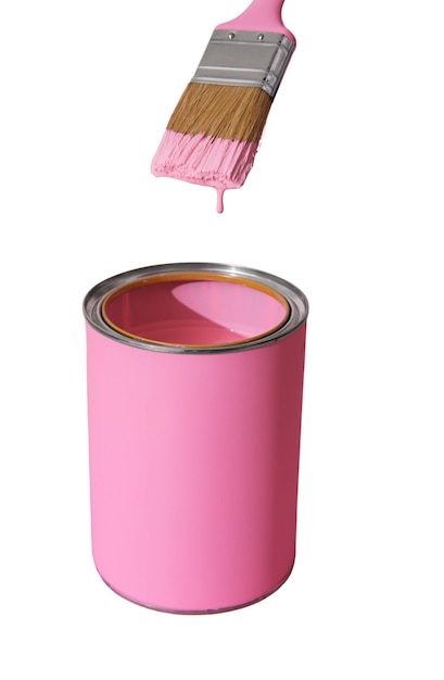 Free PSD still life of colorful paint can isolated