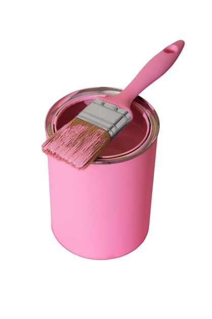 Still life of colorful paint can isolated