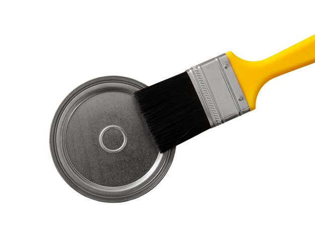 Still life of colorful paint can isolated