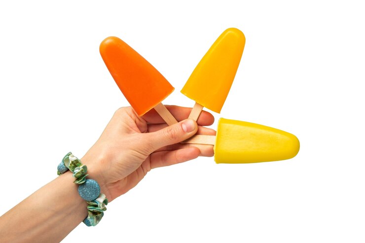 Free PSD still life of  colorful popsicle isolated