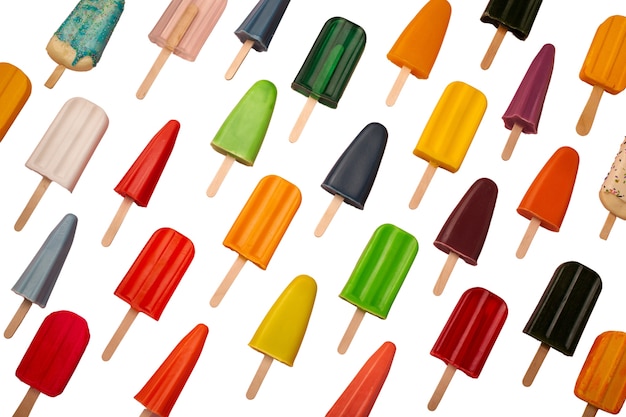 Free PSD still life of  colorful popsicle isolated