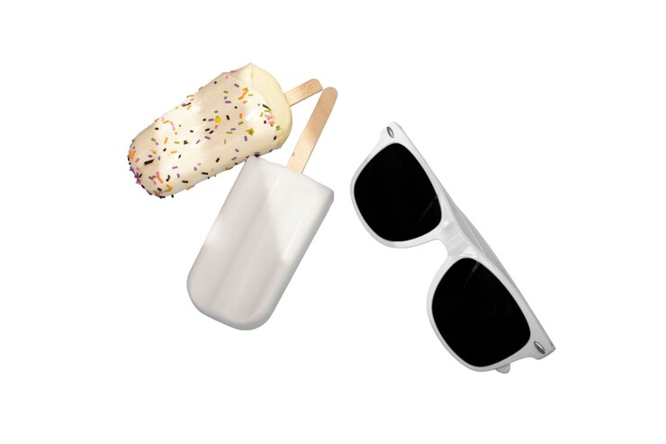 Free PSD still life of  colorful popsicle isolated