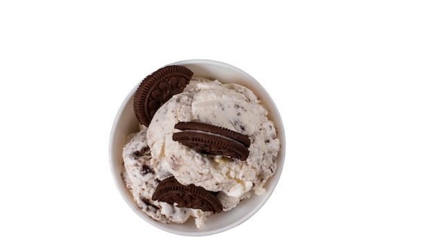 Still life of cookies and ice cream in bowl