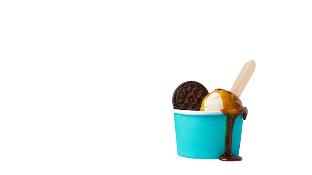 Scoop Of Blue Ice Cream In A Waffle Cup, Ice Cream, Icon, Logo PNG