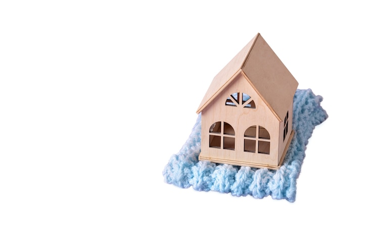 Free PSD still life of cozy house with warm clothing