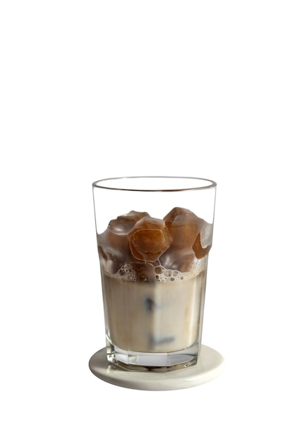 Free PSD still life of iced coffee isolated