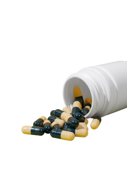 still life of pill box isolated