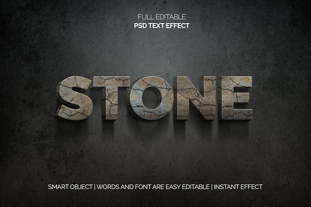 Free PSD stone text effect