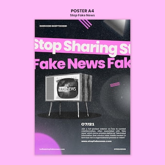 Free PSD | Stop fake news print template