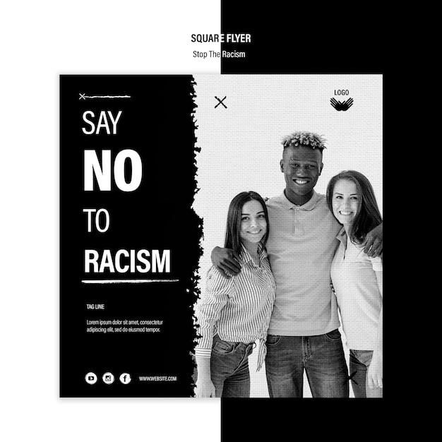 Free PSD stop racism flyer template