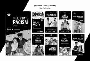 Free PSD stop racism instagram stories collection