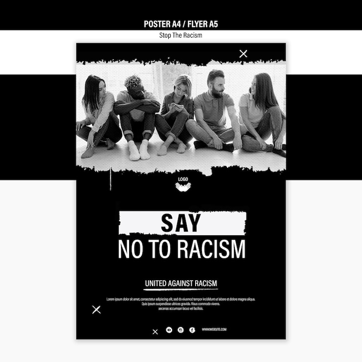 Free PSD stop racism poster template