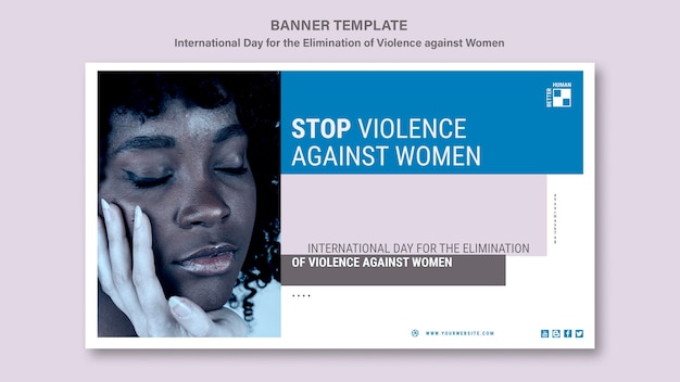 Free PSD stop violence against women banner template