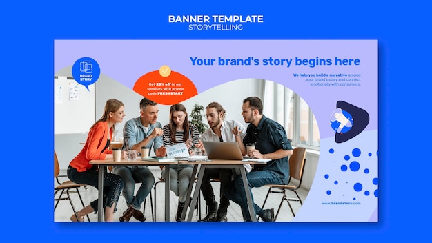 Modello di banner di storytelling con foto