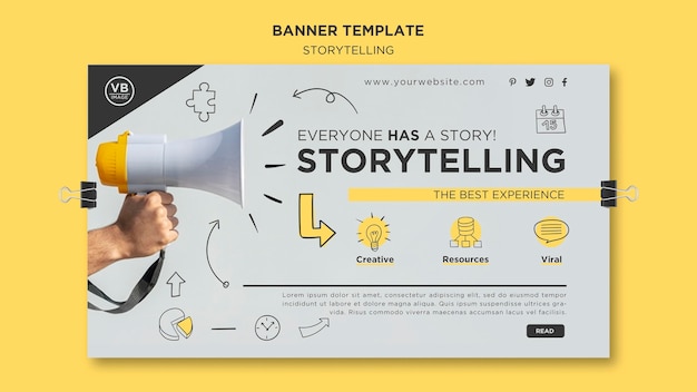 PSD gratuito modello di banner di storytelling