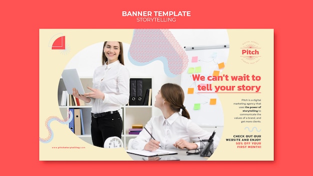 PSD gratuito modello di banner di storytelling